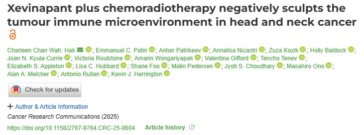 Kevin Harrington Applauds Charleen Chan Wah Hak for Her Latest Research on Xevinapant 2 Xevinapant Kevin Harrington