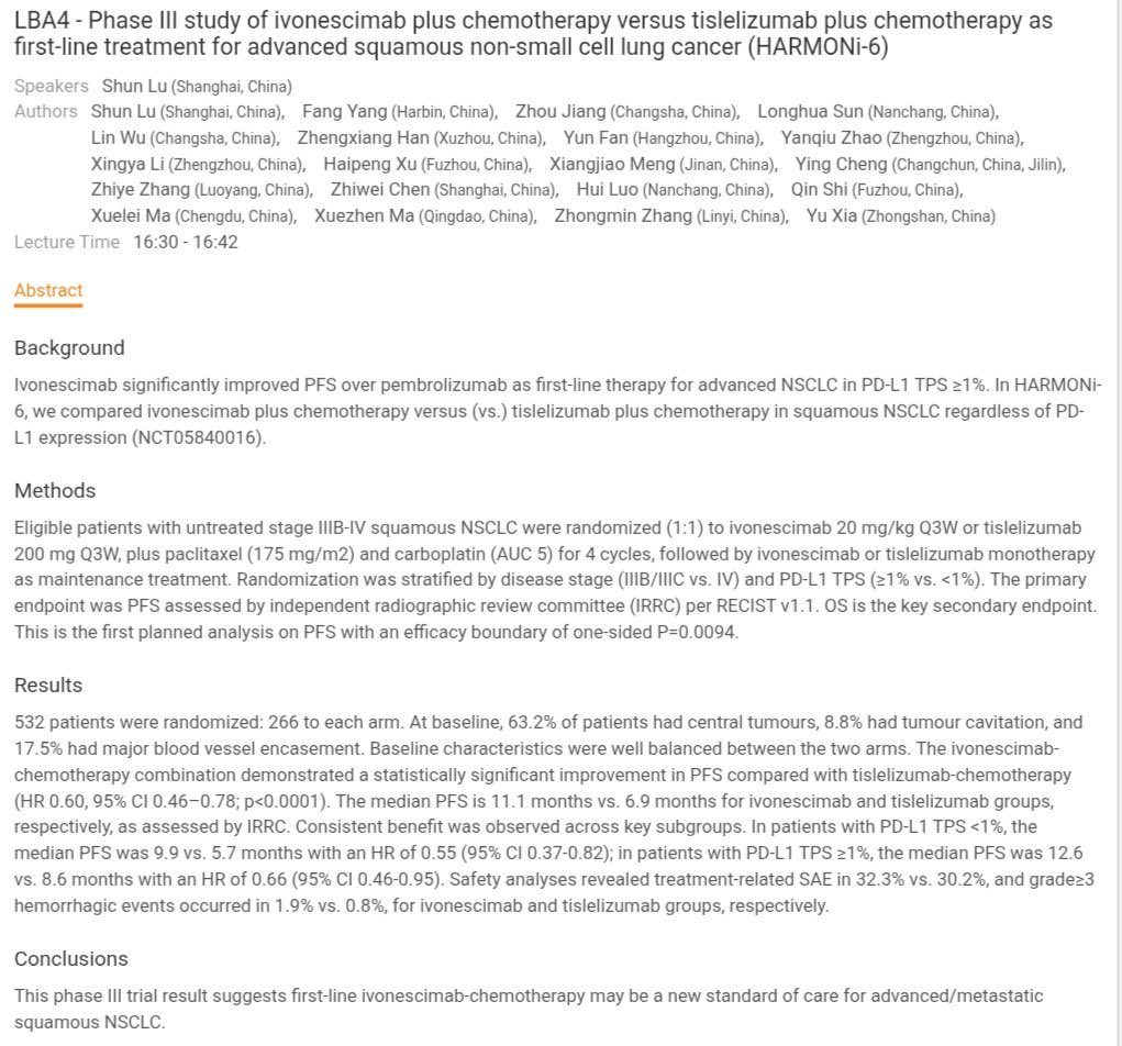 Patrick Forde: Harmoni-6 LBA Now Out at ESMO25 2 Harmoni-6
