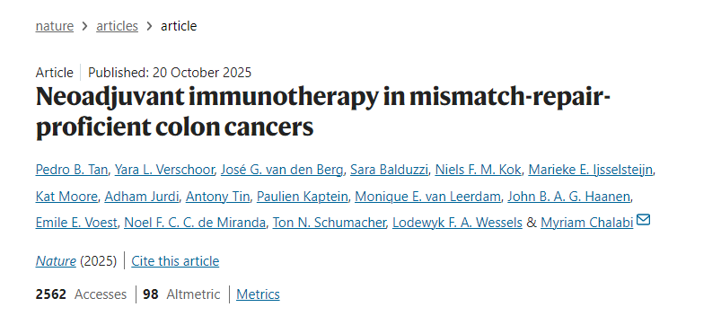 Jenny Seligmann: Breakthrough in Neoadjuvant Immunotherapy for MSS Colon Cancer 2 Jenny Seligmann