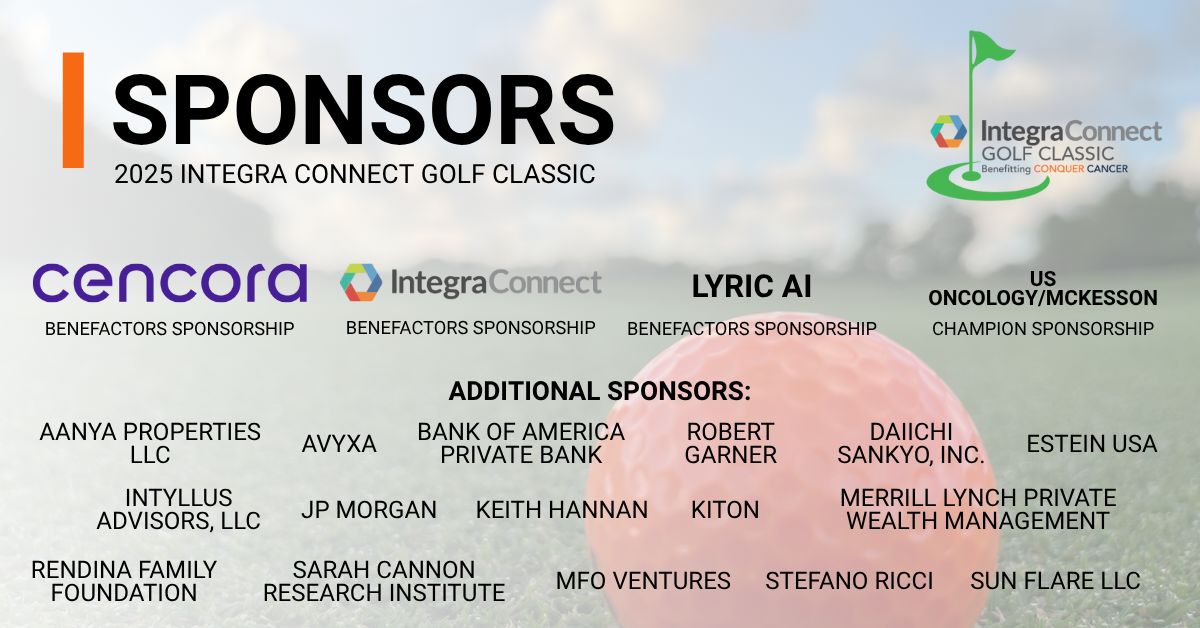 Sponsors of the 2025 Integra Connect Golf Classic - Conquer Cancer, the ASCO Foundation