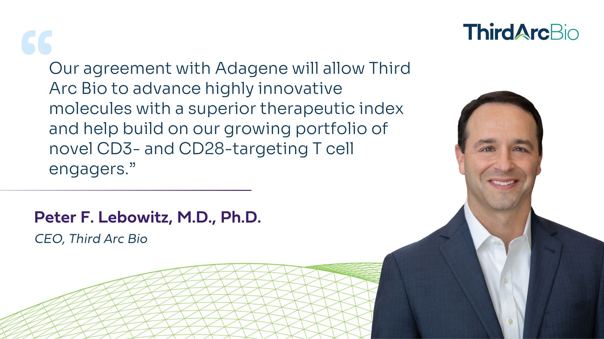 Third Arc Bio and Adagene Partner to Address One of the Biggest Challenges in Solid Tumor Immunotherapy 2 Third Arc Bio and Adagene Partner to Address One of the Biggest Challenges in Solid Tumor Immunotherapy