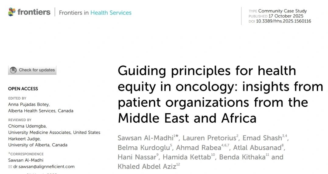 Ahmed Magdy Rabea: Guiding Principles for Health Equity in Oncology 2 Ahmed Magdy Rabea: Guiding Principles for Health Equity in Oncology