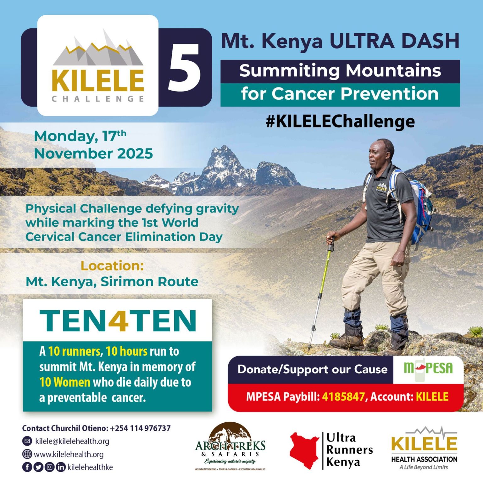 KILELE Challenge 2025 - Summiting Mountains for Cancer Prevention at Mt. Kenya 2 KILELE Challenge