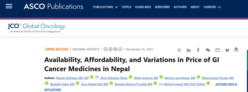 Bishal Gyawali: Cancer Drug Availability, Cost, and Price Disparities