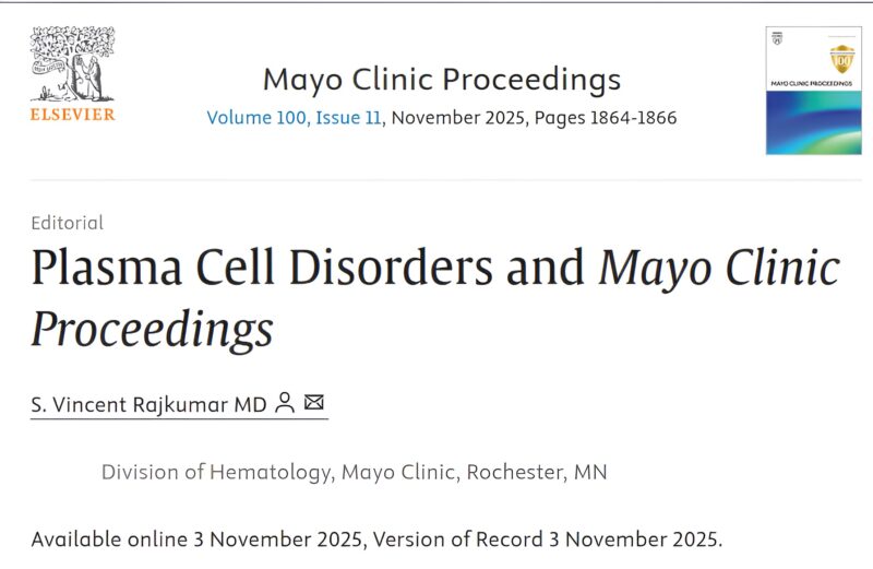 Vincent Rajkumar: Mayo Clinic Proceedings Celebrates its 100th Year of Publication Next Year 2 Vincent Rajkumar: Mayo Clinic Proceedings Celebrates its 100th Year of Publication Next Year