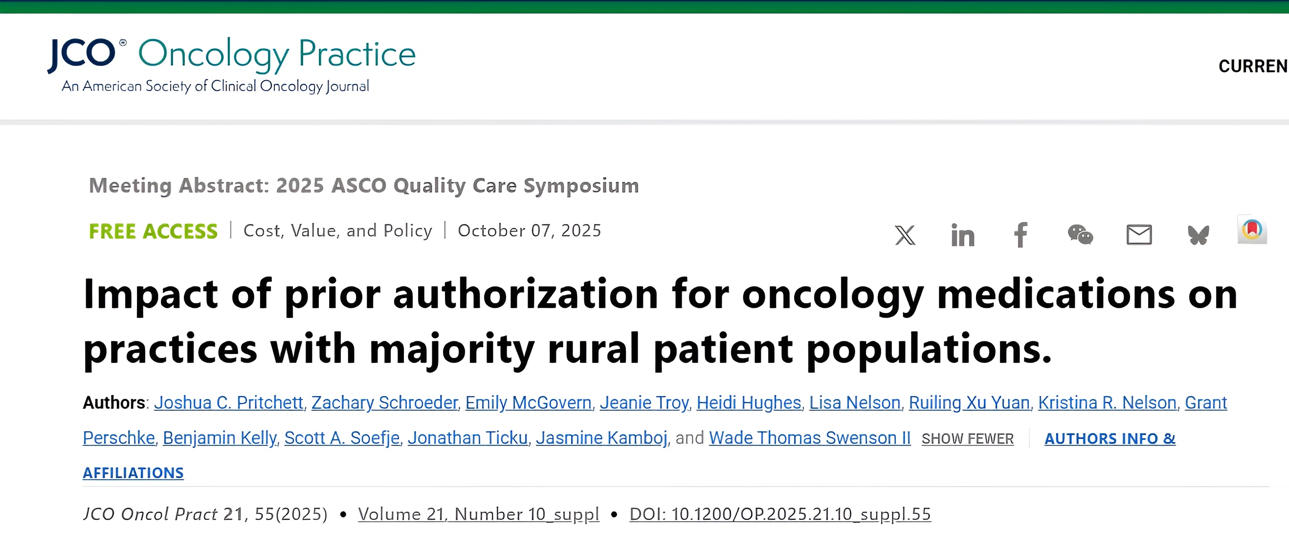 Jasmine Kamboj: Impact of Prior Authorization for Oncology Drugs on Rural-Focused Practices