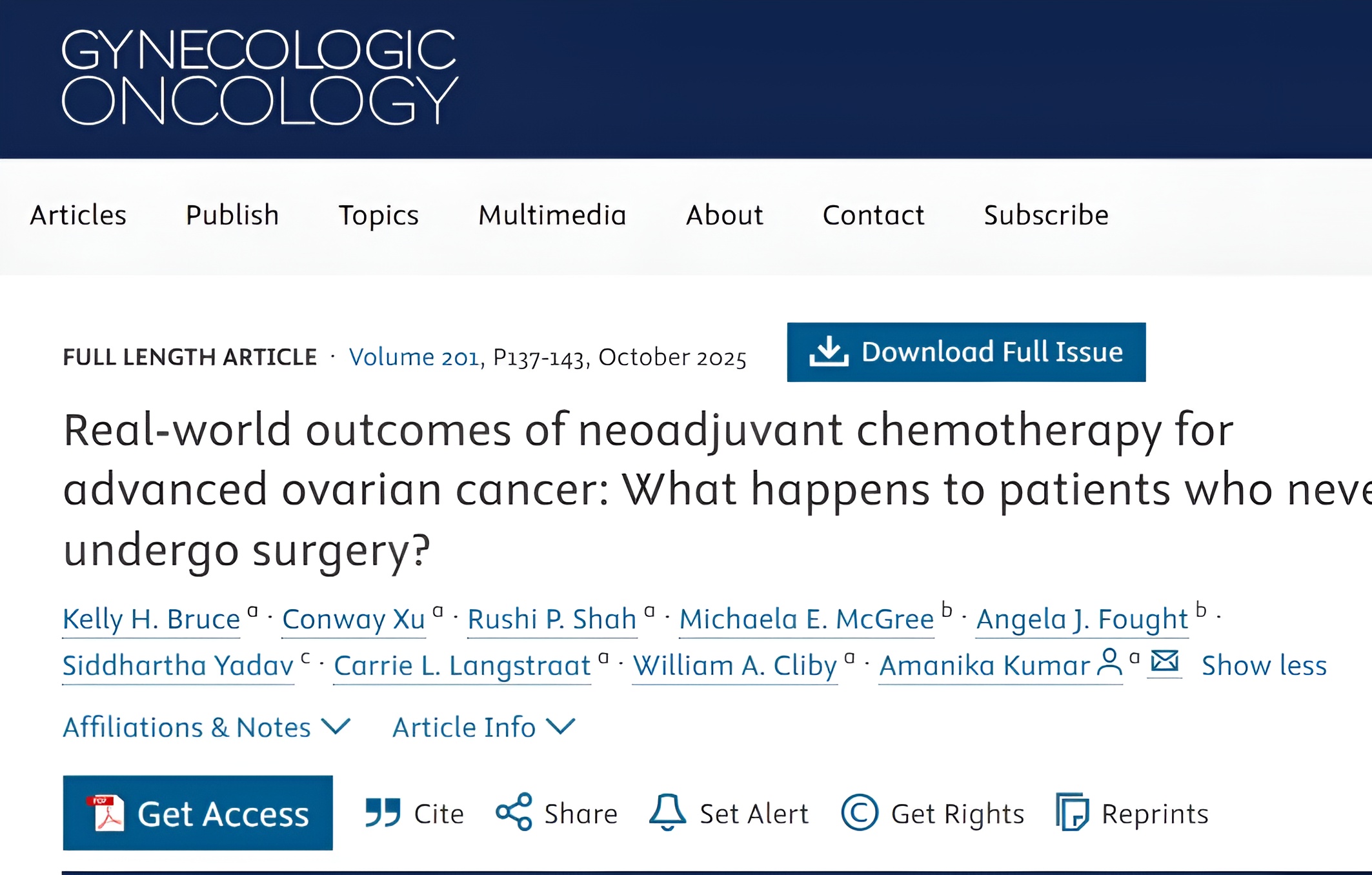 Siddhartha Yadav: Real-World Outcomes of Neoadjuvant Chemotherapy in Advanced Ovarian Cancer