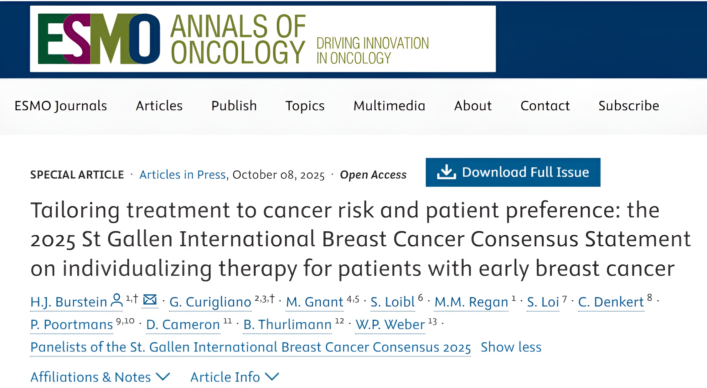 Sherene Loi: 2025 St. Gallen Consensus on Individualizing Therapy for Early Breast Cancer