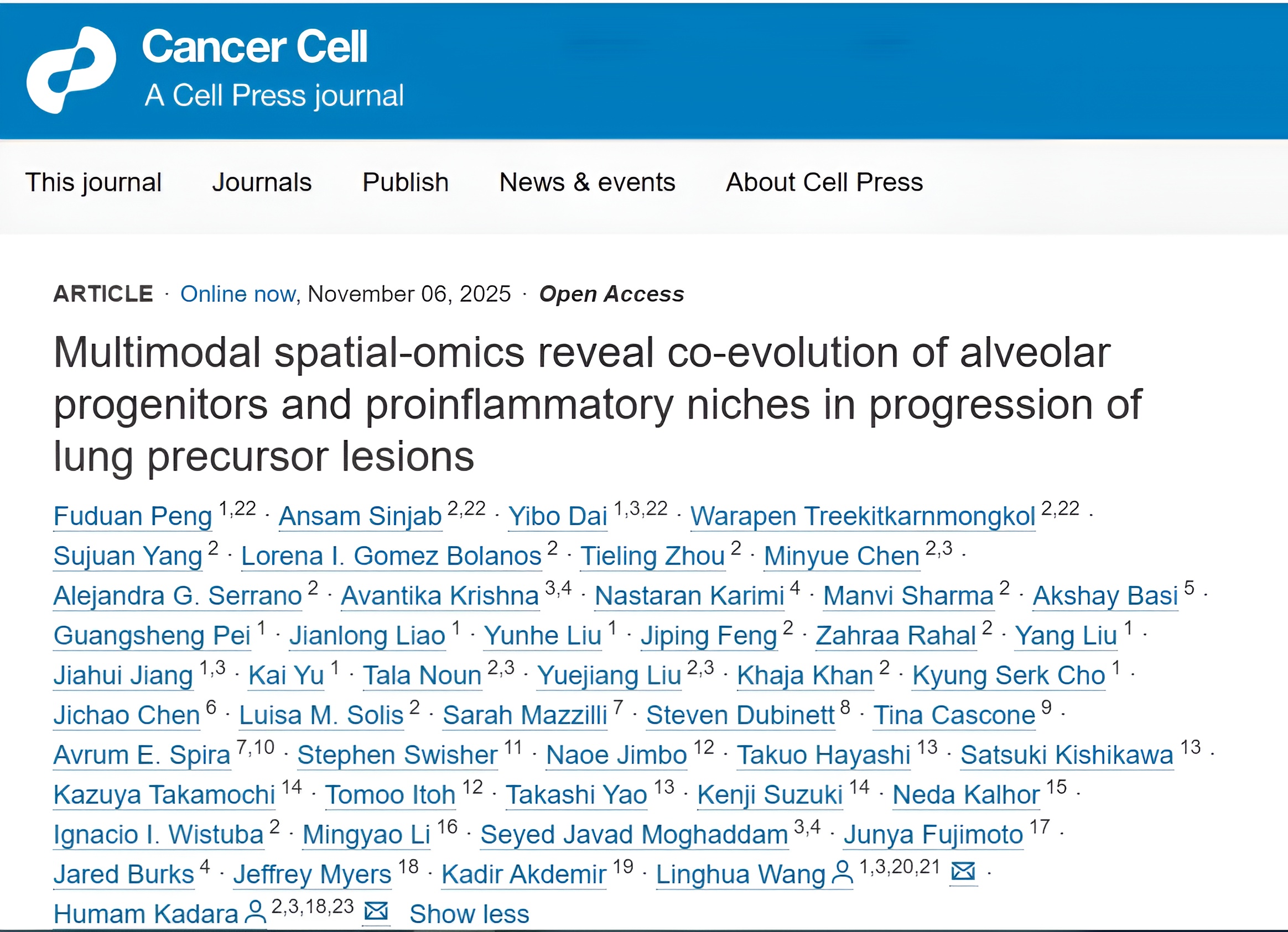 Humam Kadara: Spatial-Omics Analysis Links Inflammation to Early Lung Cancer Formation