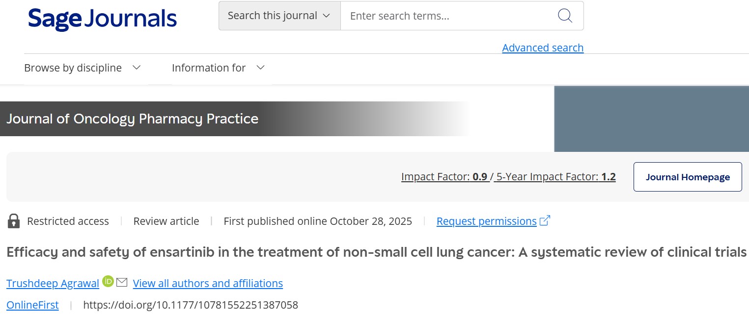 Trushdeep Agrawal: Ensartinib Shows Strong Potential in ALK+ NSCLC