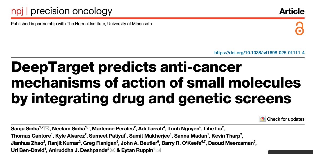 Sanju Sinha: DeepTarget, a New Tool to Map Drug Targets in Cancer