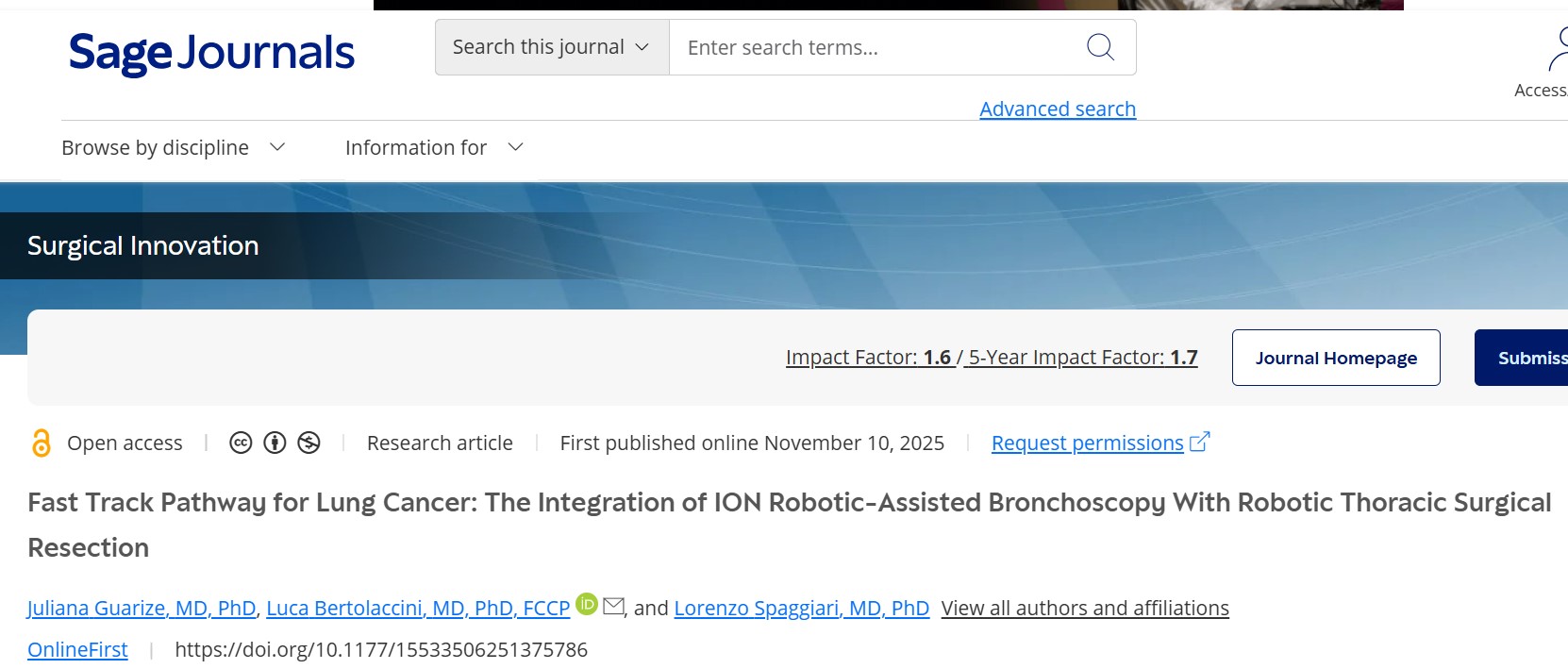 Luca Bertolaccini: Integrating ION Robotic Bronchoscopy and Thoracic Resection