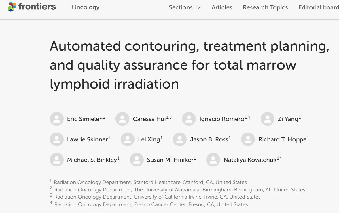Nataliya Kovalchuk: Automating Total Marrow Lymphoid Irradiation
