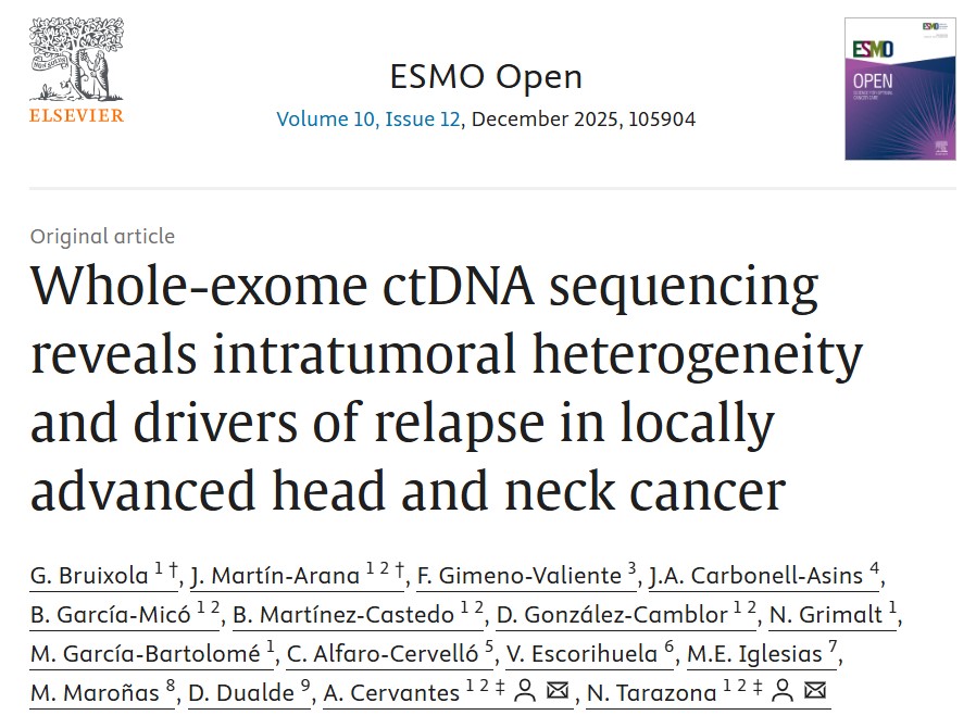 Noelia Tarazona: Tracking Tumor Dynamics in HNSCC Through ctDNA Sequencing