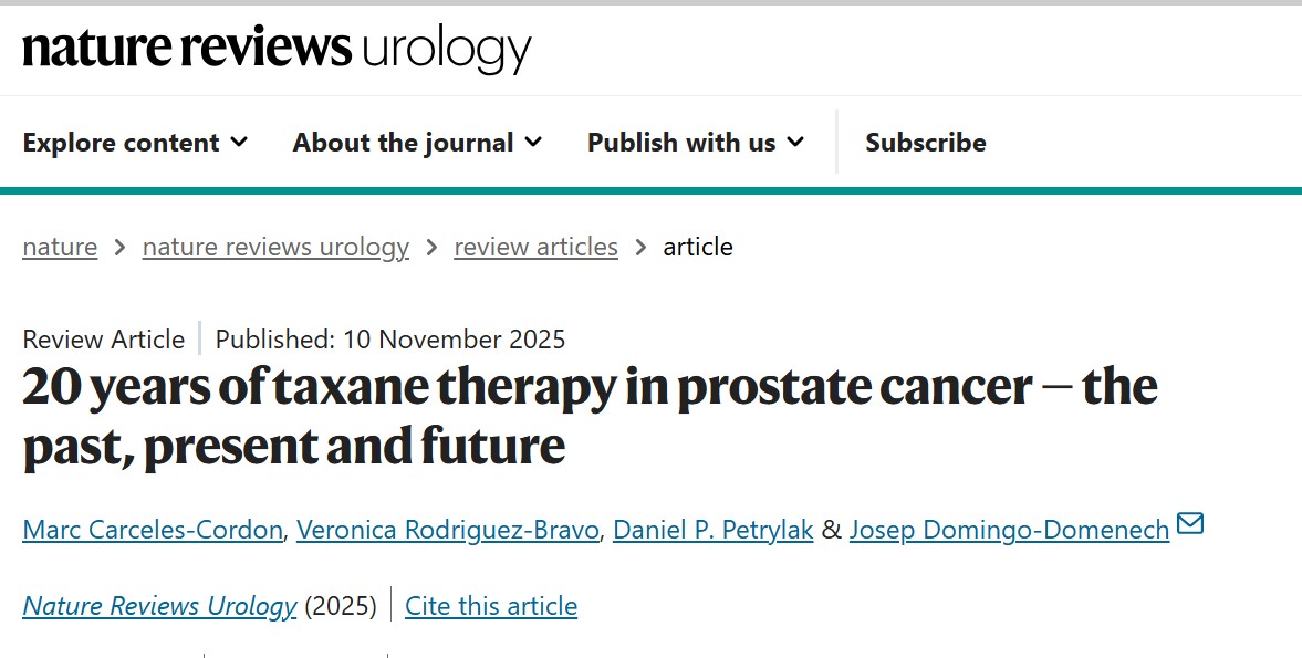 Josep Domingo-Domenech: Twenty Years of Taxane Therapy in Prostate Cancer 2 Josep Domingo-Domenech: Twenty Years of Taxane Therapy in Prostate Cancer