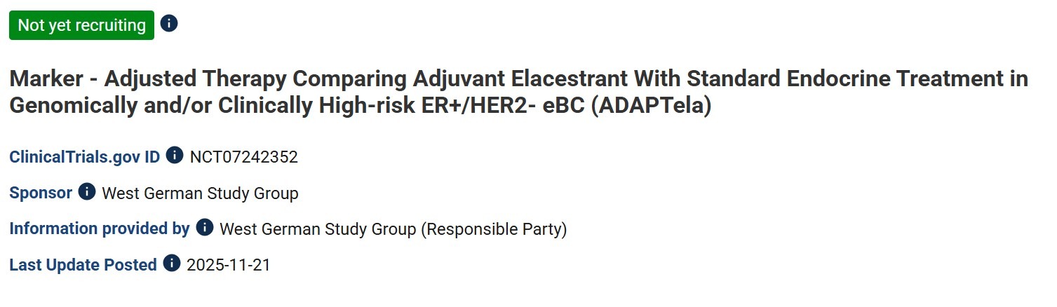 Aya Mohamed: ADAPTela Phase III Trial of Elacestrant in Early HR+/HER2 - Breast Cancer