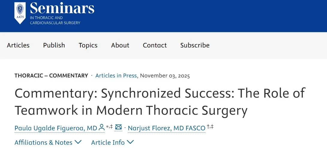 Narjust Florez: The Role of Teamwork in Modern Thoracic Surgery 2 Narjust Florez: The Role of Teamwork in Modern Thoracic Surgery