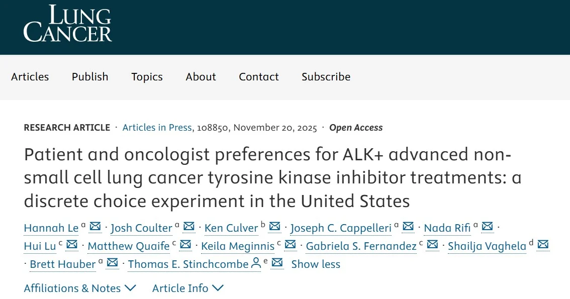 Stephen V Liu: Patient and Oncologist Preferences for ALK+ Advanced NSCLC Treatments 2 Stephen V Liu: Patient and Oncologist Preferences for ALK+ Advanced NSCLC Treatments