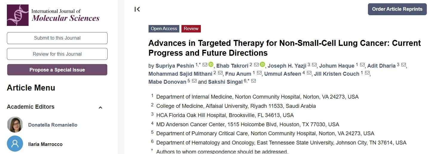 Supriya Peshin: Advances in Targeted Therapy for NSCLC
