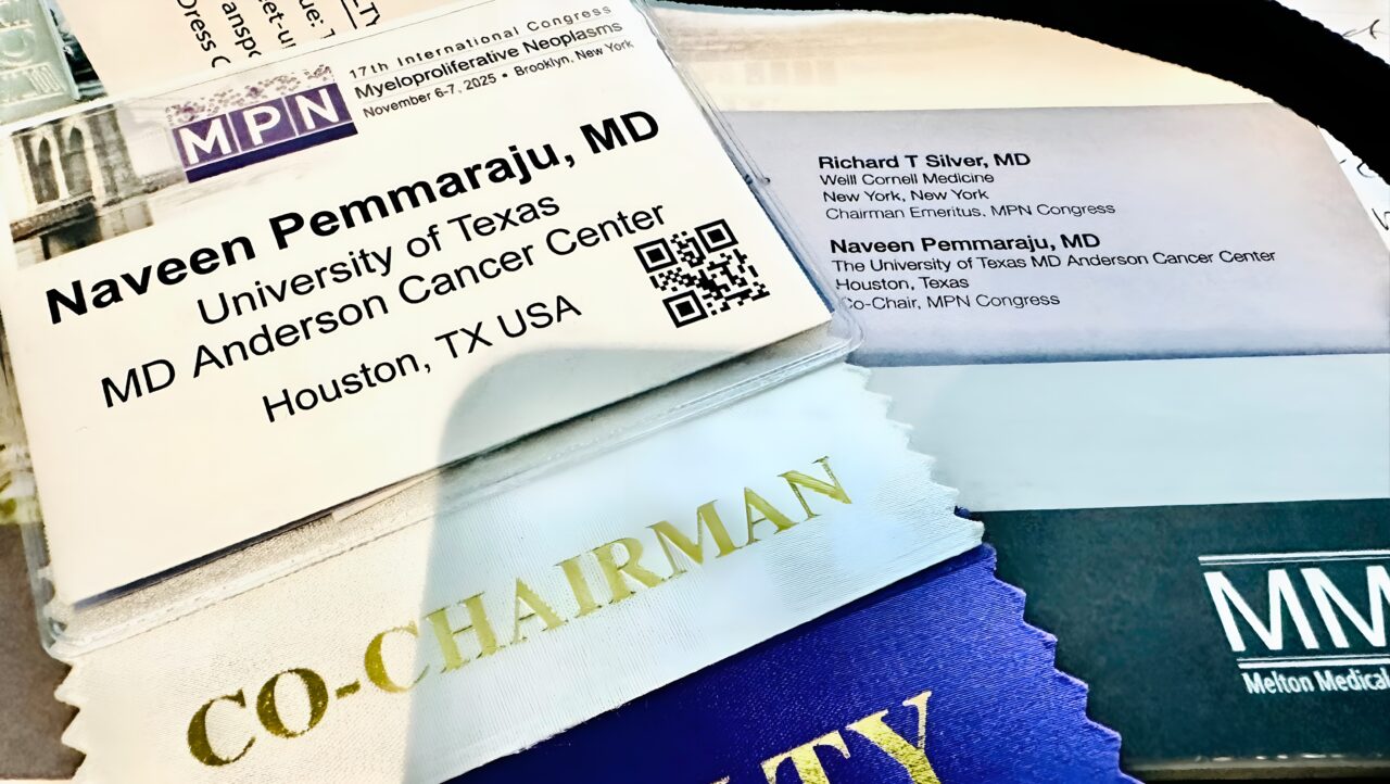 Naveen Pemmaraju: Honored to Co-Chair the 17th International MPN Congress