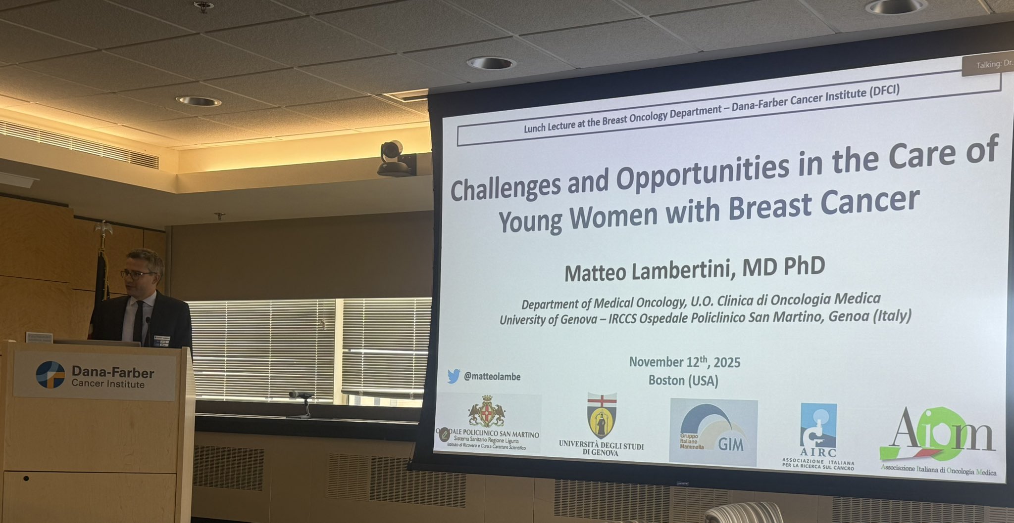 Guilherme Nader Marta: Great talk from Matteo Lambertini at Dana-Farber’s Breast Oncology Center 2 Matteo Lambertini