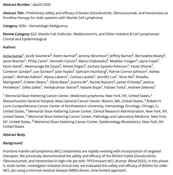 Ajay Major: Boven in Older First-Line Mantle Cell Lymphoma