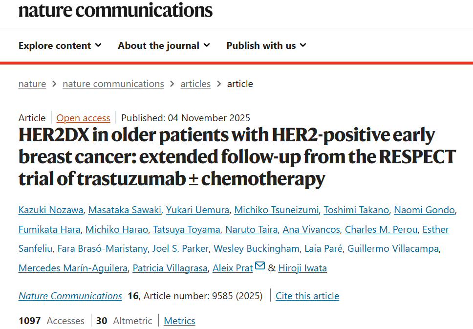 Paolo Tarantino on HER2DX Findings from the RESPECT Trial in Nature Communications 2 Nature Communications