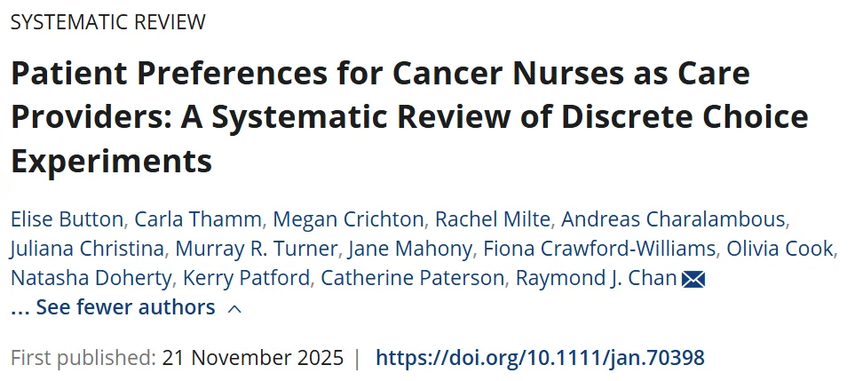 Andreas Charalambous: Patient Preferences for Cancer Nurses as Care Providers