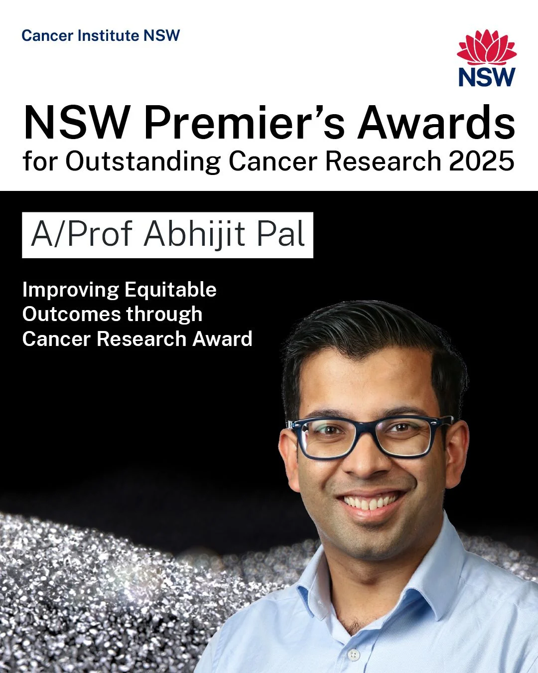 Abhijit Pal Receives 2025 Improving Equitable Outcomes through Cancer Research Award at the Cancer NSW Awards 2 Abhijit Pal Receives 2025 Improving Equitable Outcomes through Cancer Research Award at the Cancer NSW Awards