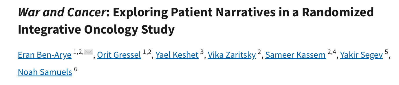 Insights from Integrative Oncology Care, When War and Cancer Collide - ICC 2 integrative oncology care