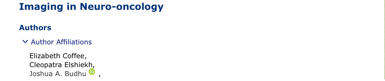 Joshua Budhu: Advances in Neuro-Oncology Imaging - Modalities, Metrics, and Innovation 2 Joshua Budhu: Advances in Neuro-Oncology Imaging - Modalities, Metrics, and Innovation
