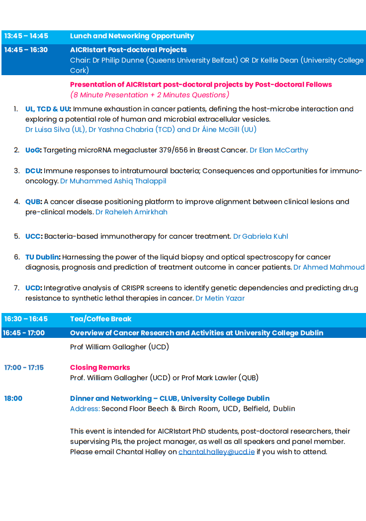 3rd AICRIstart Symposium: Advancing All-Island Cancer Research and Careers
