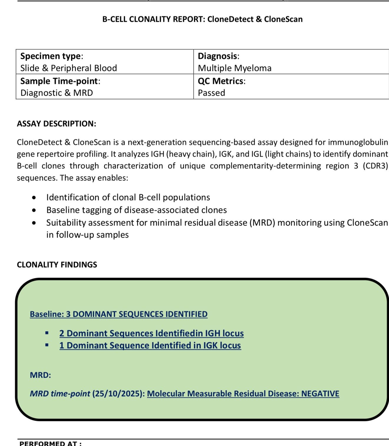 Rahul Bhargava: MRD Reporting at 10⁻⁶ Sensitivity in Myeloma and ALL 2 Rahul Bhargava