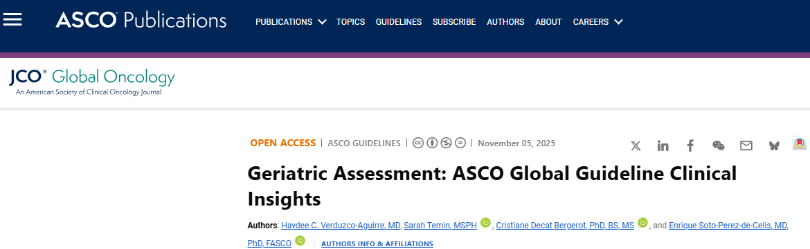 Cristiane D Bergerot: ASCO Global Guideline on Geriatric Assessment 3 Cristiane D Bergerot: ASCO Global Guideline on Geriatric Assessment