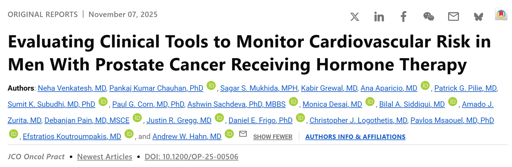 Andy Hahn: How Cardiometabolic Risk Scores Perform in Men with Localized Prostate Cancer
