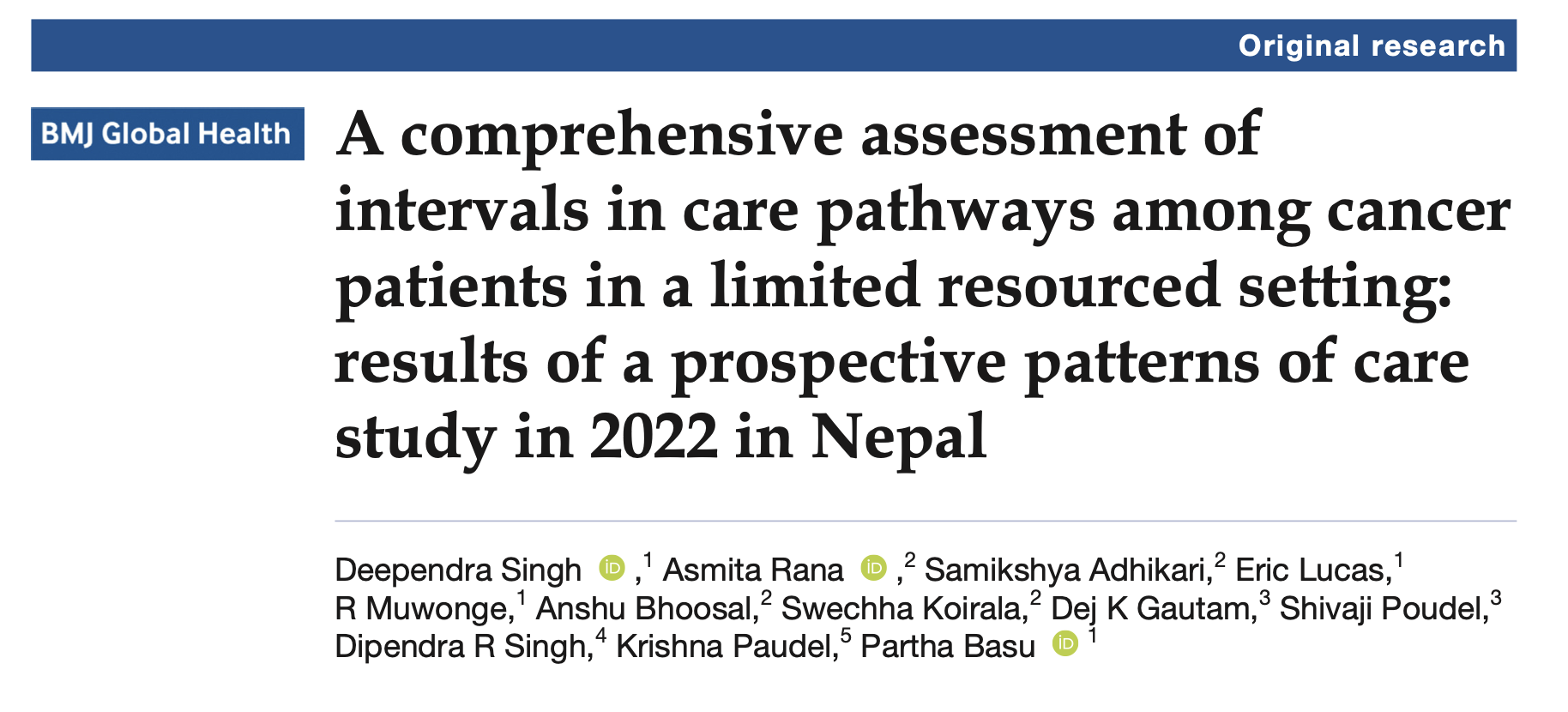 Deependra Singh: First Results of the DECAN Study in Nepal