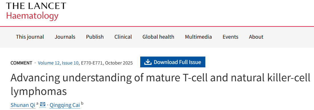 Wee Joo Chng: New Lancet Series on T-Cell and NK-Cell Lymphomas 4 Wee Joo Chng