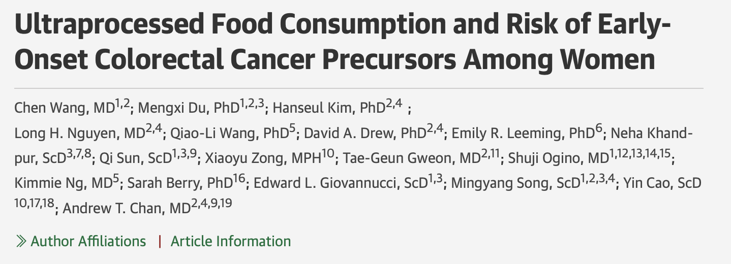 Yan Leyfman: Ultra-Processed Foods and Early-Onset Colorectal Neoplasia 2 Yan Leyfman: Ultra-Processed Foods and Early-Onset Colorectal Neoplasia
