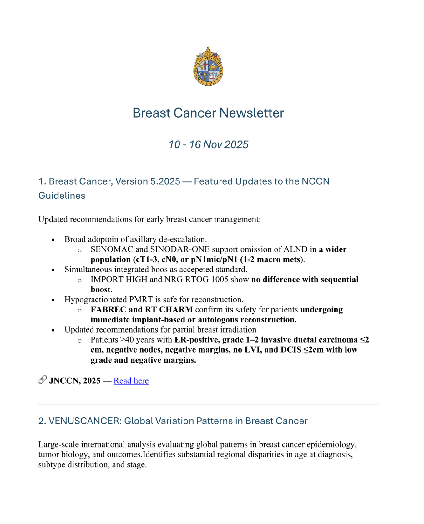 Benjamin Walbaum: Breast Cancer Weekly Highlights 2 Benjamin Walbaum: Breast Cancer Weekly Highlights