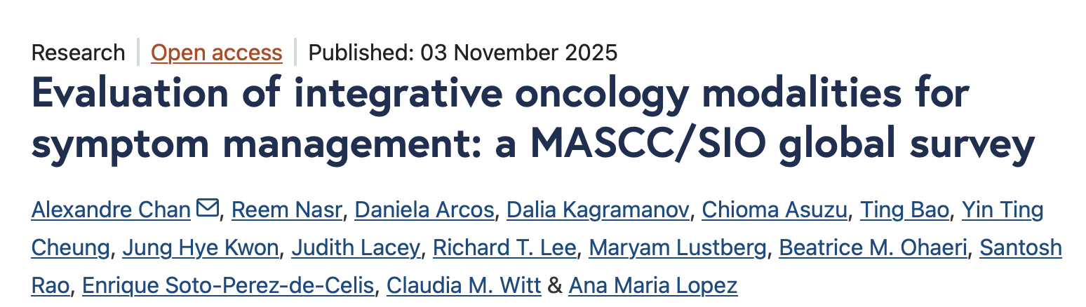 Claudia Witt: New MASCC/SIO Survey Highlights Global Gaps in Integrative Oncology