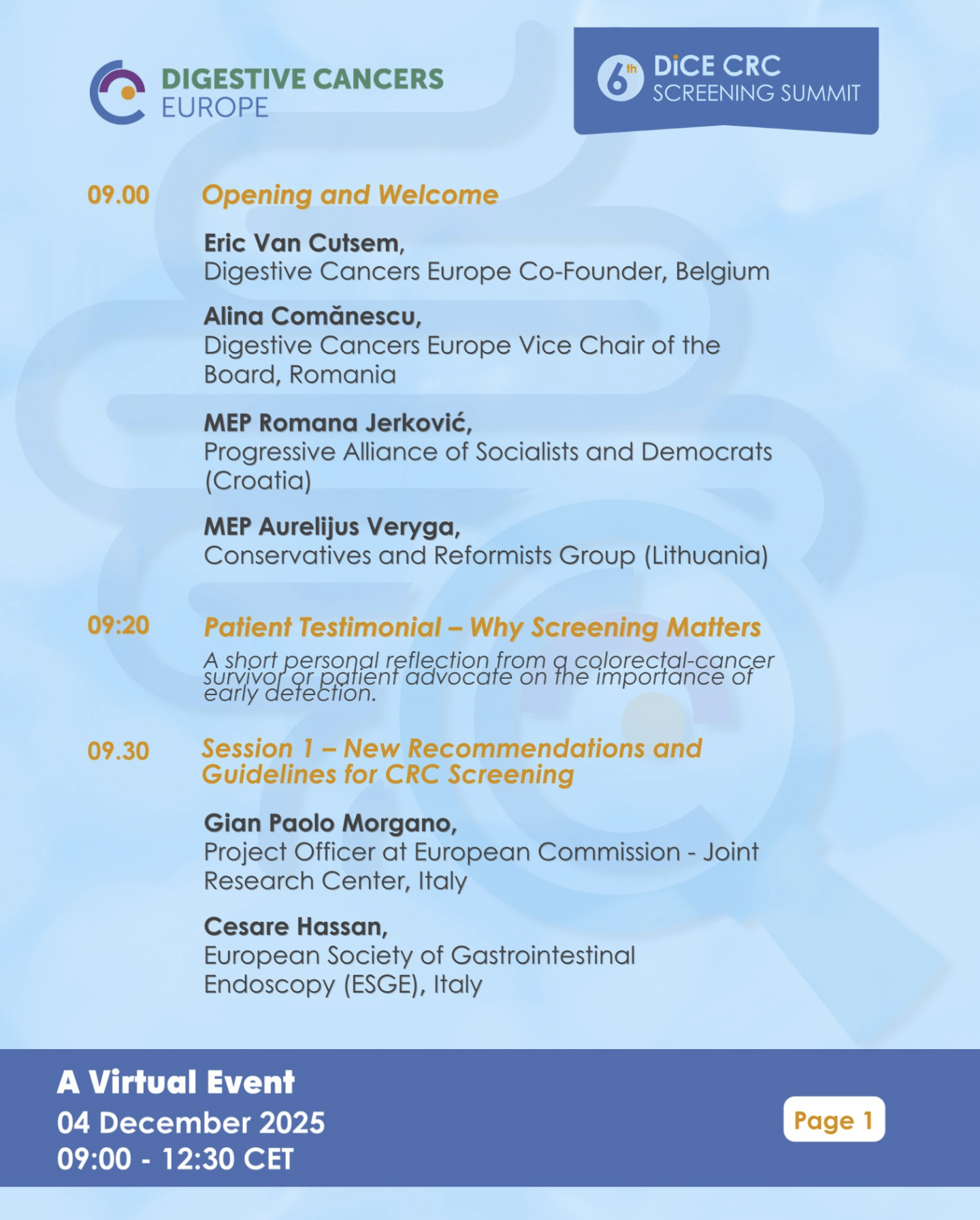 Two weeks to Go to the 6th DiCE CRC Screening Summit - Digestive Cancers Europe