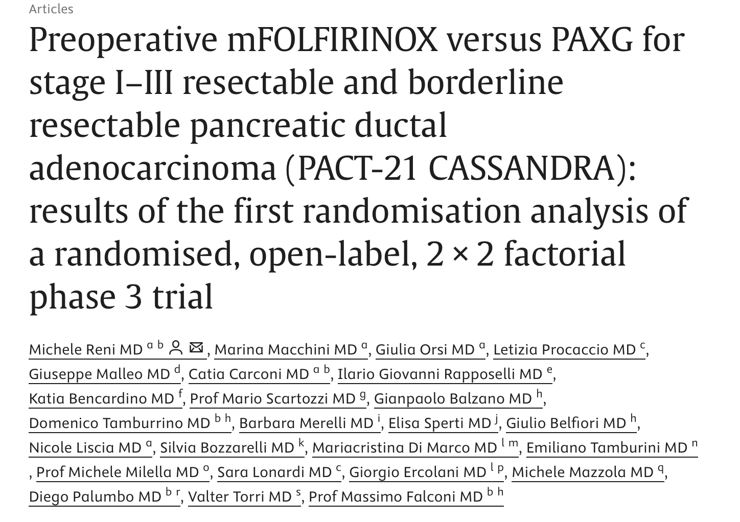 Catia Carconi: Preoperative PAXG as a New Standard Option in Pancreatic Cancer