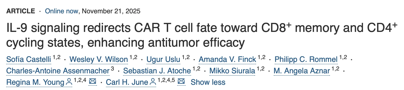 Bruce Levine: IL-9 Signaling Enhances CAR T Cell Function and Antitumor Efficacy