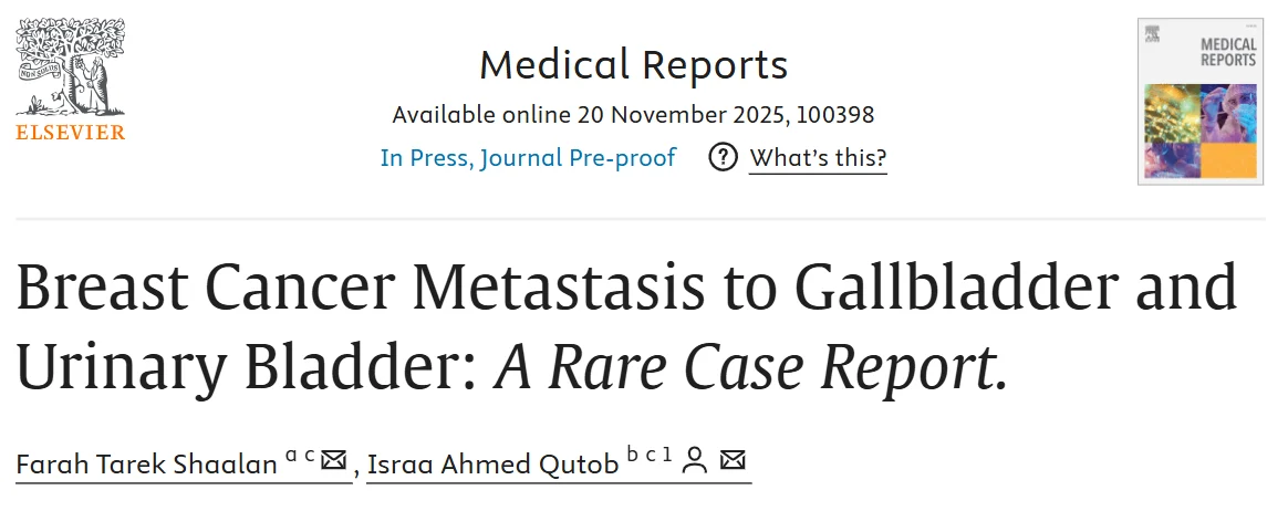 Farah Tarek Shaalan: Critical and Rare Presentation of Metastatic Breast Cancer 2 Farah Tarek Shaalan: Critical and Rare Presentation of Metastatic Breast Cancer