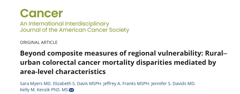 New Study on Rural–Urban Colorectal Cancer Mortality Gaps - American Cancer Society Journals 2 American Cancer Society Journals