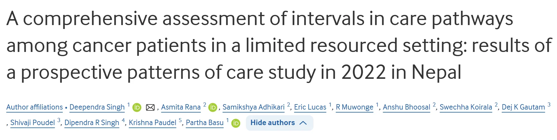 IARC Study Finds Major Cancer Care Delays in Nepal
