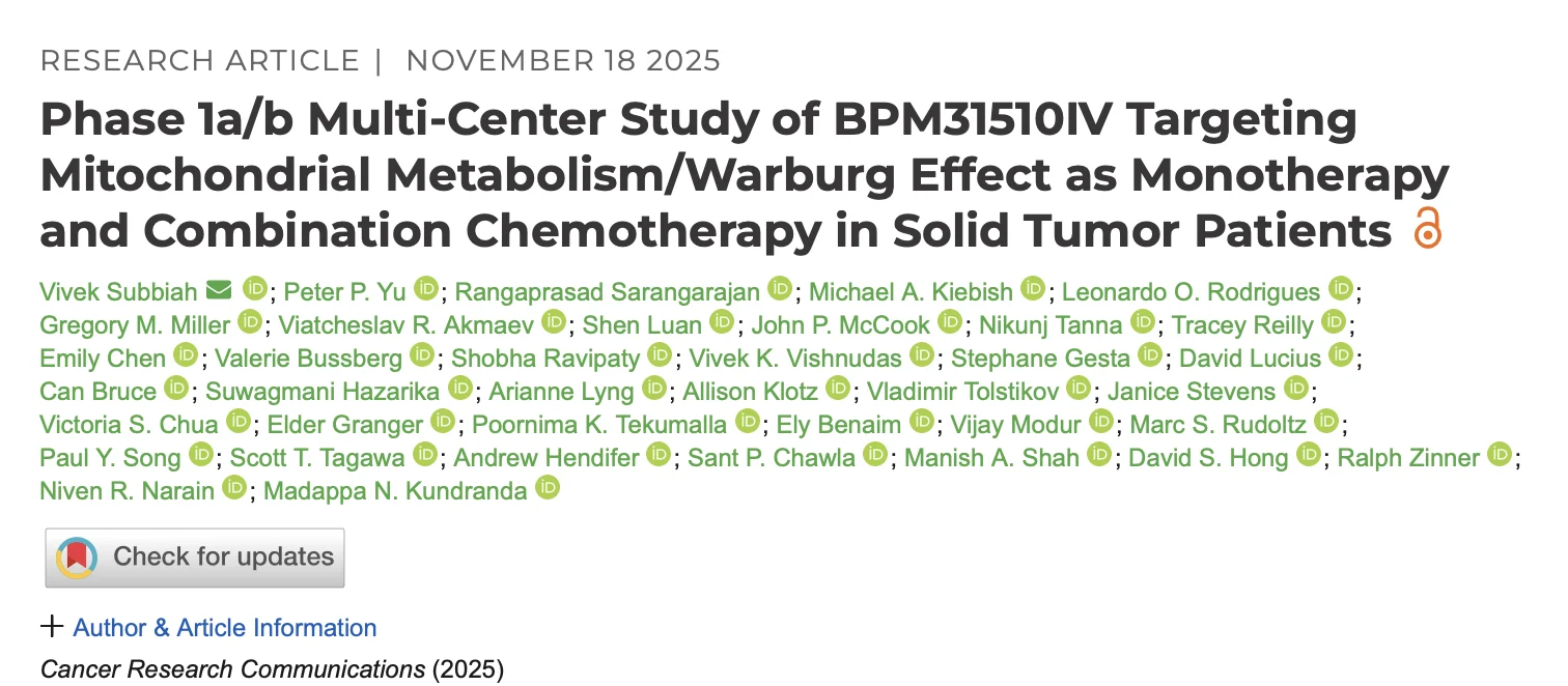 Vivek Subbiah: Targeting the Warburg Effect in Solid Tumors... Nearly a Decade in the Making