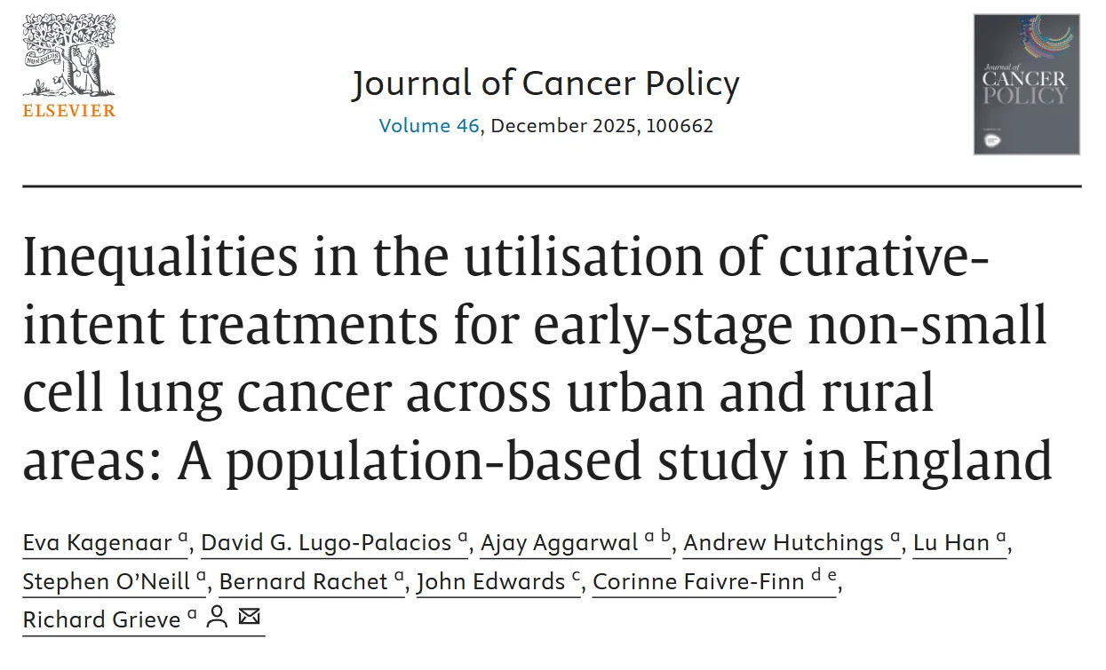 Fabio Ynoe de Moraes: How Living Conditions Influence Access to Curative Lung Cancer Care in England 2 Fabio Ynoe de Moraes: How Living Conditions Influence Access to Curative Lung Cancer Care in England