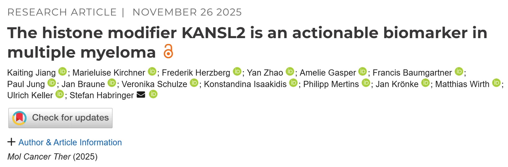 Myeloma Paper of the Day, November 27th, Suggested by Robert Orlowski 2 Myeloma Paper of the Day, November 27th, Suggested by Robert Orlowski