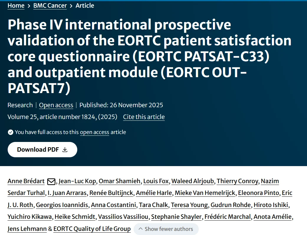 Georgios Ioannidis: Validation of Key EORTC Patient Satisfaction Tools